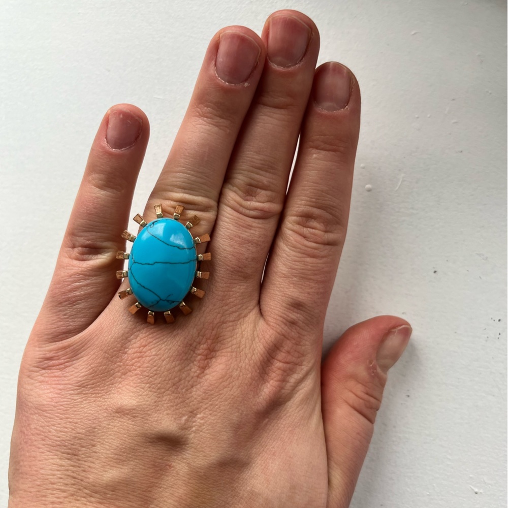 Chunky imitation Turquoise ring, costume jewelry